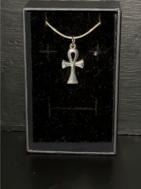 Silver Plated Ankh Pendant Necklace - Women's Symbol Jewelry